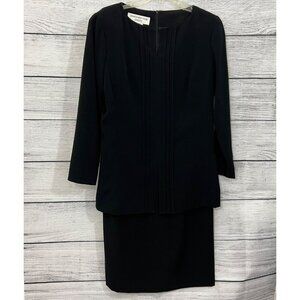 Jones New York Black Layered Pin-tuck Dress, Size 4